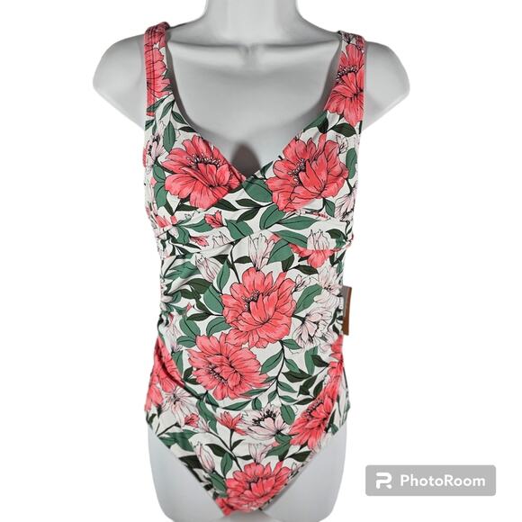 Kona Sol Multicolor Double Criss-Cross Back Swimsuit NWT Women's M (8-10) - Picture 1 of 12